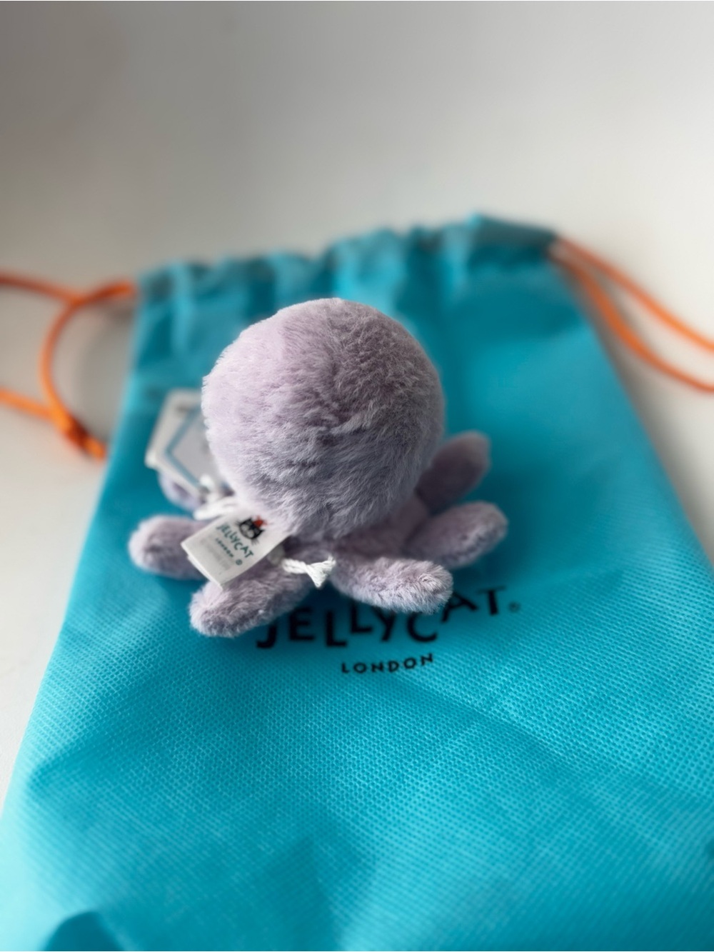 Jellycat Fluffy Octopus Tiny Plush Lavender Authentic NWT + Dust Bag - Picture 5 of 9